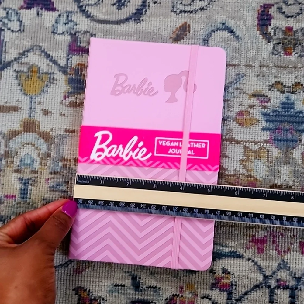 NWT, Barbie Pink Journal Diaries Notebook Drawing Pad Vegan Leather Secret Book